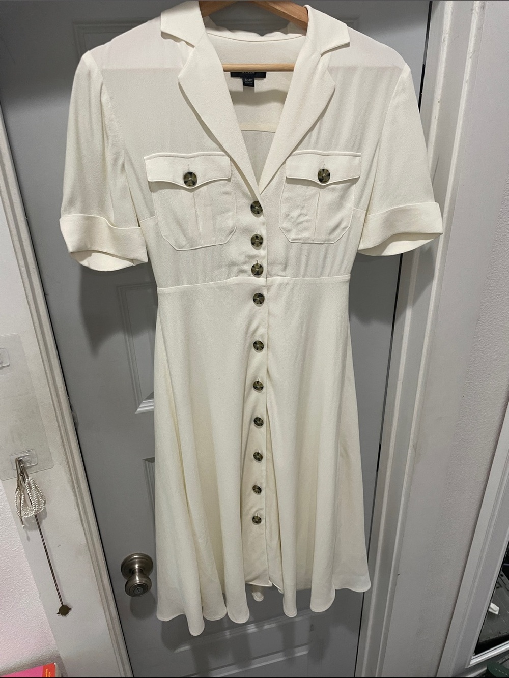 J. Crew flowy summer button front classic dress, XXS 00 Midi